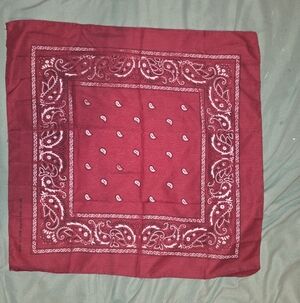Red Paisley Bandana Handkerchief